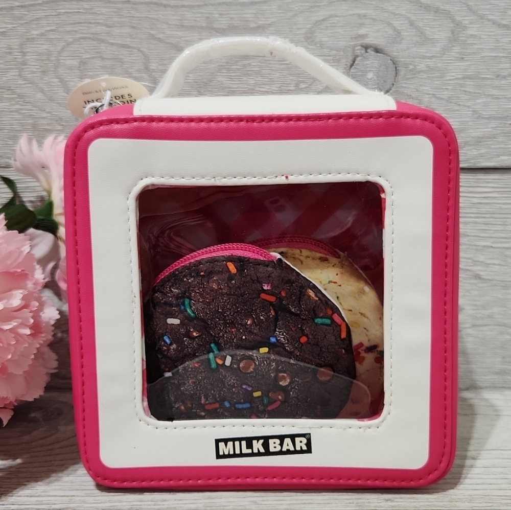Bath & Body Works Milk Bar Cookie Cosmetic Bag + 2 Cookie Coin Purses